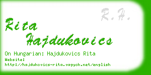 rita hajdukovics business card